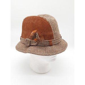 Vintage Knox New York Brown Leather Hat. Cuba/Mafia Gangster Hat. Size 7¼ - 7.25